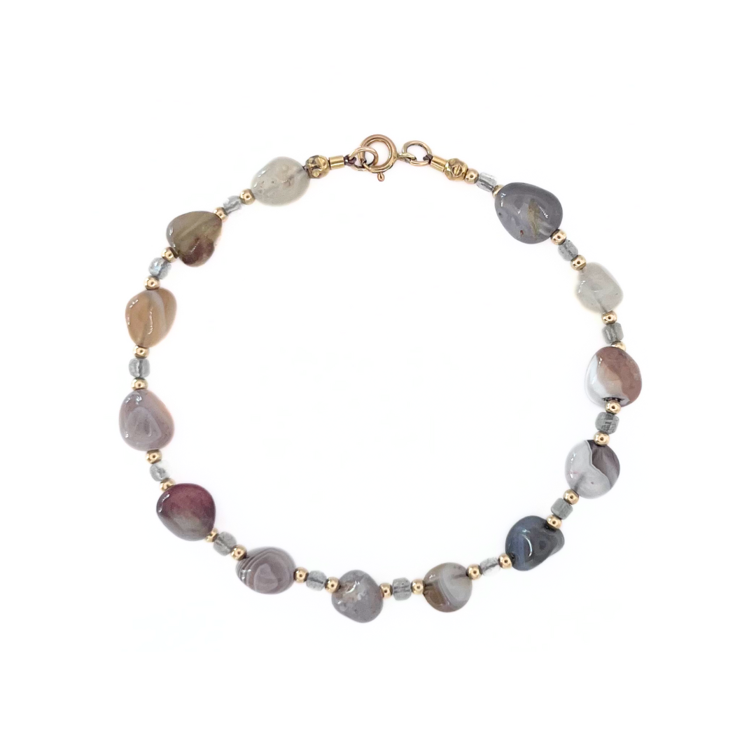 Muna Agate Bostwana / Labradorite Bracelet