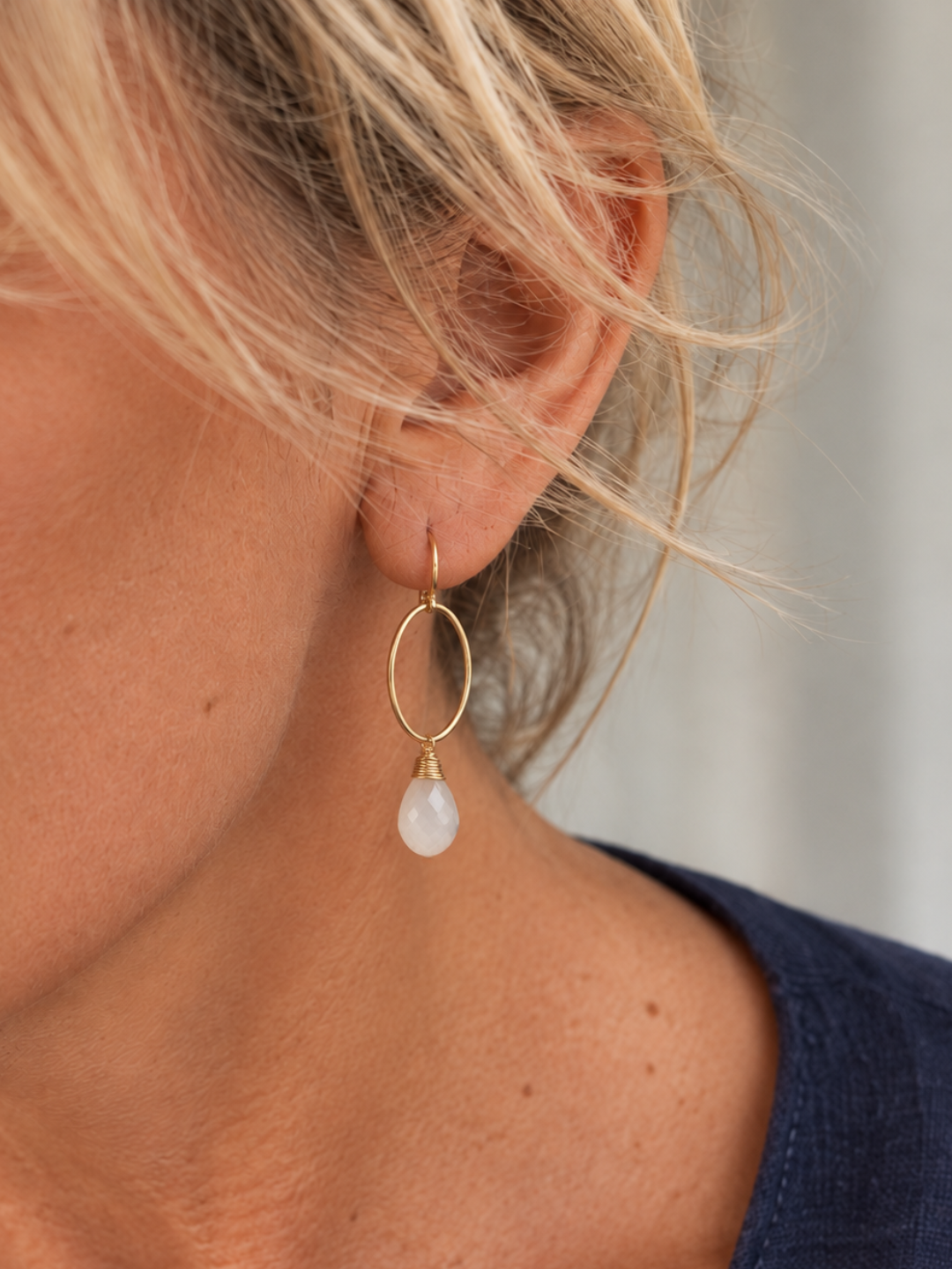 Kula White Moonstone Dangles